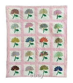 Vintage Flower Quilt, 82 X 70