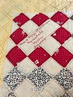 Vintage Friendship Quilt Texarkana Texas Dated 1933 Hand Quilted 84 x 68