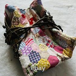 Vintage From 1940's Feed Sack Hexagon Quilt Top You Can Finish