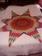 Vintage Hand Made Quilt, Texas Star, Lotsa Red