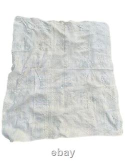 Vintage HANDMADE Patchwork Quilt, Very Old! Blue, White, Beige. 60x71. 1920's