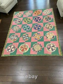Vintage Hand Made Farmhouse Country Quilt 84x68
