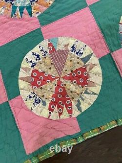 Vintage Hand Made Farmhouse Country Quilt 84x68