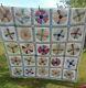 Vintage Hand Made Hand Sewn Dresden Plate Quilt 82 X 96