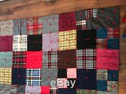 Vintage Hand Made Hand Sewn Wool Quilt Warm