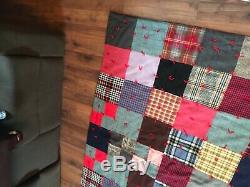 Vintage Hand Made Hand Sewn Wool Quilt Warm