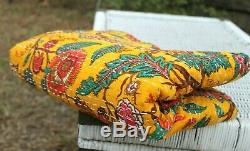Vintage Hand Made Indian Kantha Bed Spread Throw Quilt King Size FREE POSTAGE