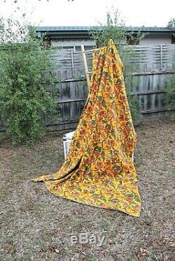 Vintage Hand Made Indian Kantha Bed Spread Throw Quilt King Size FREE POSTAGE