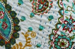 Vintage Hand Made Kantha Bed Spread Throw Quilt King Size FREE POSTAGE