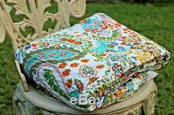 Vintage Hand Made Kantha Bed Spread Throw Quilt King Size FREE POSTAGE