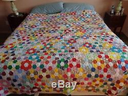 Vintage Hand Made Patchwork Quilt Size 83 1/2 X 99 1/2