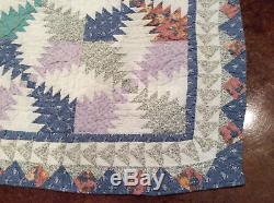 Vintage Hand Made Quilt Hand Quilted 82 x 77 Full Size