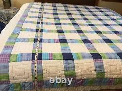 Vintage Hand Made Quilt Hand Stitched Patch Work bed spread Multi colors 83X64W