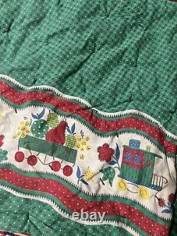 Vintage Hand Made Quilted Quilt Throw 81 X 70 Discolorations And Stains