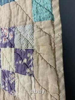 Vintage Hand Made Sewn Patchwork Quilt Squares