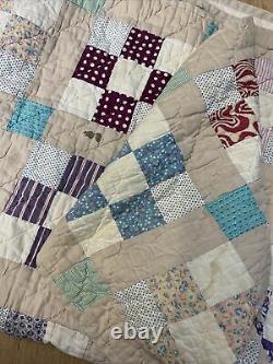 Vintage Hand Made Sewn Patchwork Quilt Squares