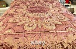 Vintage Hand Made Silk Satin Damask Down Filled Quilt Comforter WW238