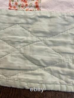 Vintage Hand Made Stitched Quilt Squares Size 87 x 79 Lightweight