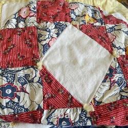 Vintage Hand Made Tied Quilt 71x79