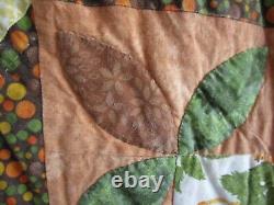 Vintage Hand Quilted Fall Quilt, 84 X 92, Sampler Patchwork, No Stains, No Holes