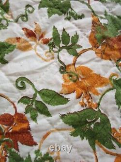 Vintage Hand Quilted Fall Quilt, 84 X 92, Sampler Patchwork, No Stains, No Holes