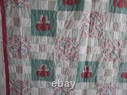 Vintage Hand Quilted HANDMADE QUILT, LARGE, 92 X 112, UNUSED, APPLIQUE, UNUSED