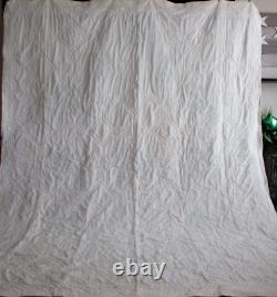 Vintage Hand Quilted HANDMADE QUILT, LARGE, 92 X 112, UNUSED, APPLIQUE, UNUSED