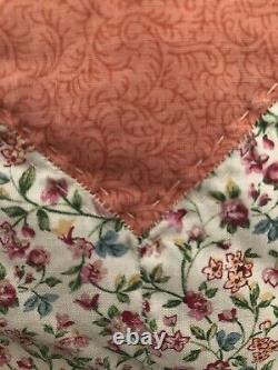 Vintage Hand Sewn Light Weight King Size Patchwork Quilt 225 x 255cm Hexagons
