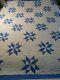 Vintage Hand Sewn Quilt Evening Star Blue And White 78 X 99