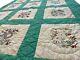 Vintage Hand Sewn Quilt With 12 Months Of Embroidered Flowers 60x76 Throw