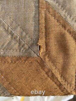 Vintage Hand Stitched Handmade Ohio Star Patchwork Quilt Queen 94x104