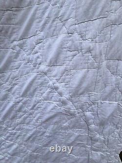 Vintage Hand Stitched Pinwheel Quilt Handmade 92x84 Pastel 50s Large Handmade