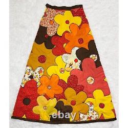 Vintage Handmade 60's Floral Quilted Maxi Skirt