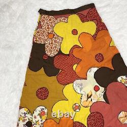 Vintage Handmade 60's Floral Quilted Maxi Skirt