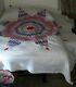 Vintage Handmade And Hand Sewn Lone Star Quilt Red, White And Blue