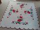 Vintage Handmade Appliqued Poppy Quilt Scalloped Edges Approx. 72 X 86