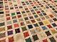 Vintage Handmade Cathedral Window Quilt With Artist Authenticity. 81 X 90