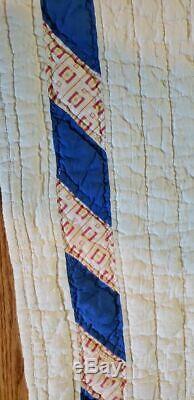 Vintage Handmade Colorful Lone Star Quilt 74 x 65 -No Rips or Stains