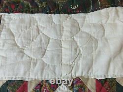 Vintage Handmade Cotton Patchwork Quilt Star Pattern Twin 85 x 85