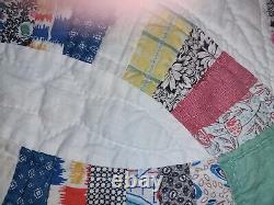 Vintage Handmade Double Wedding Ring Quilt