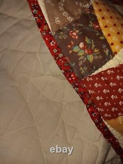 Vintage Handmade Double Wedding Ring Quilt 86 X 124