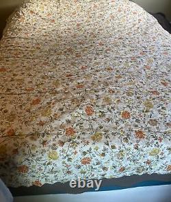 Vintage Handmade Feed Sack Grandmothers Flower Garden Quilt 84 x 68 LOOK