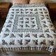 Vintage Handmade Full Size Bed Maple Leaf Fall Cotton Quilt Sz 78x 80