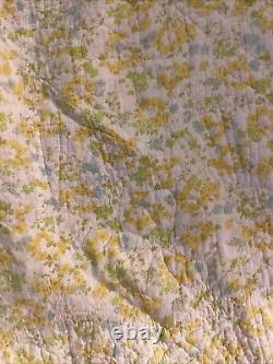 Vintage Handmade Grandmother's Fan Quilt California King 72 X 89 Yellow Sunny