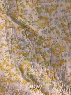 Vintage Handmade Grandmother's Fan Quilt California King 72 X 89 Yellow Sunny