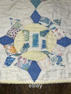 Vintage Handmade Granny Core Patchwork Hand Stitched Quilt Boho 76x83
