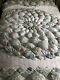 Vintage Handmade Hand Stitched Lone Star/dahlia Floral Puffy Quilt 84x86 Lovely