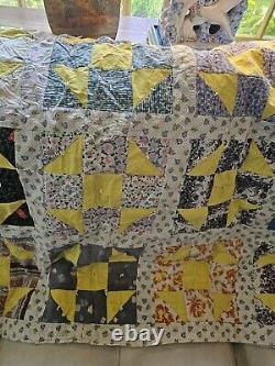 Vintage Handmade, Hand Knotted Quilt