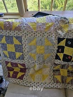 Vintage Handmade, Hand Knotted Quilt