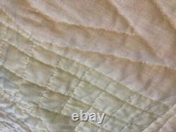 Vintage Handmade Hand Quilted Hand Cross Stitched Quilt Multicolor 78 x 100
